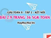 Bài 2.9 SGK Toán 8 tập 1 Kết nối tri thức